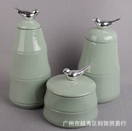 吉祥鳥三件套(淺綠色)