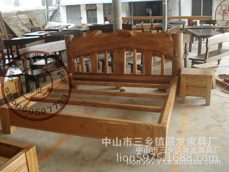 YF0402現貨特價 實木原木家具 個性家具 樟木家具 樟木雙人平板床